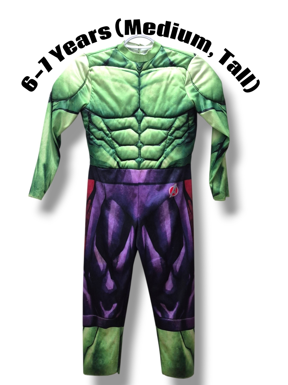 Kids The Hulk Superhero Cosplay Muscle Costume | 6-7 Years Tall Fit Halloween